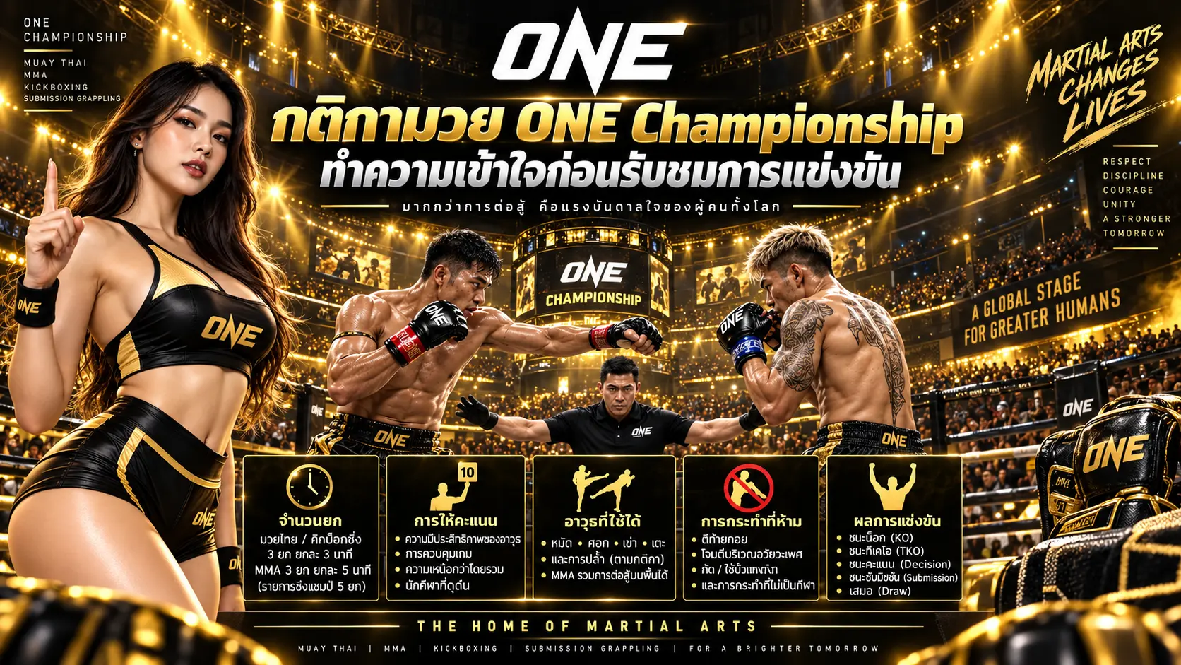 กติกามวยONE Championship ทำความเข้าใจก่อนรับชมการแข่งขัน 2026